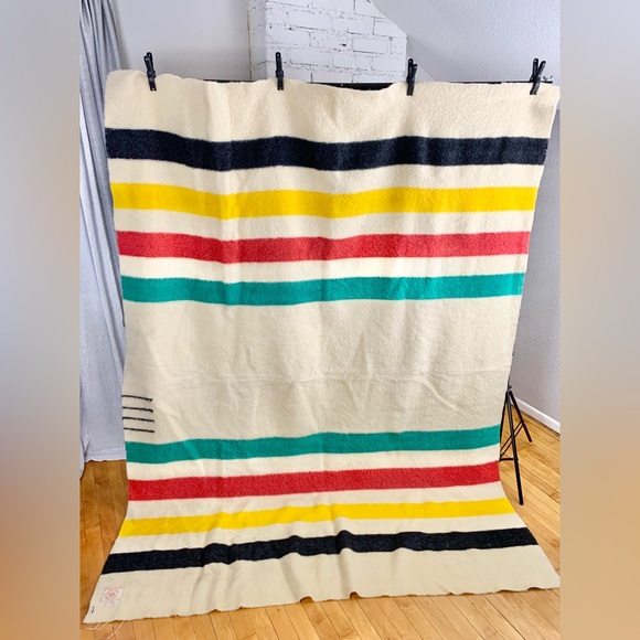 Vintage Wool Hudson Bay Four Points Blanket 88”x68” - Picture 1 of 11